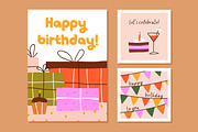 Happy birthday cards designs set, an Object Illustration by Good Studio (Thumbnail 11 of 17)