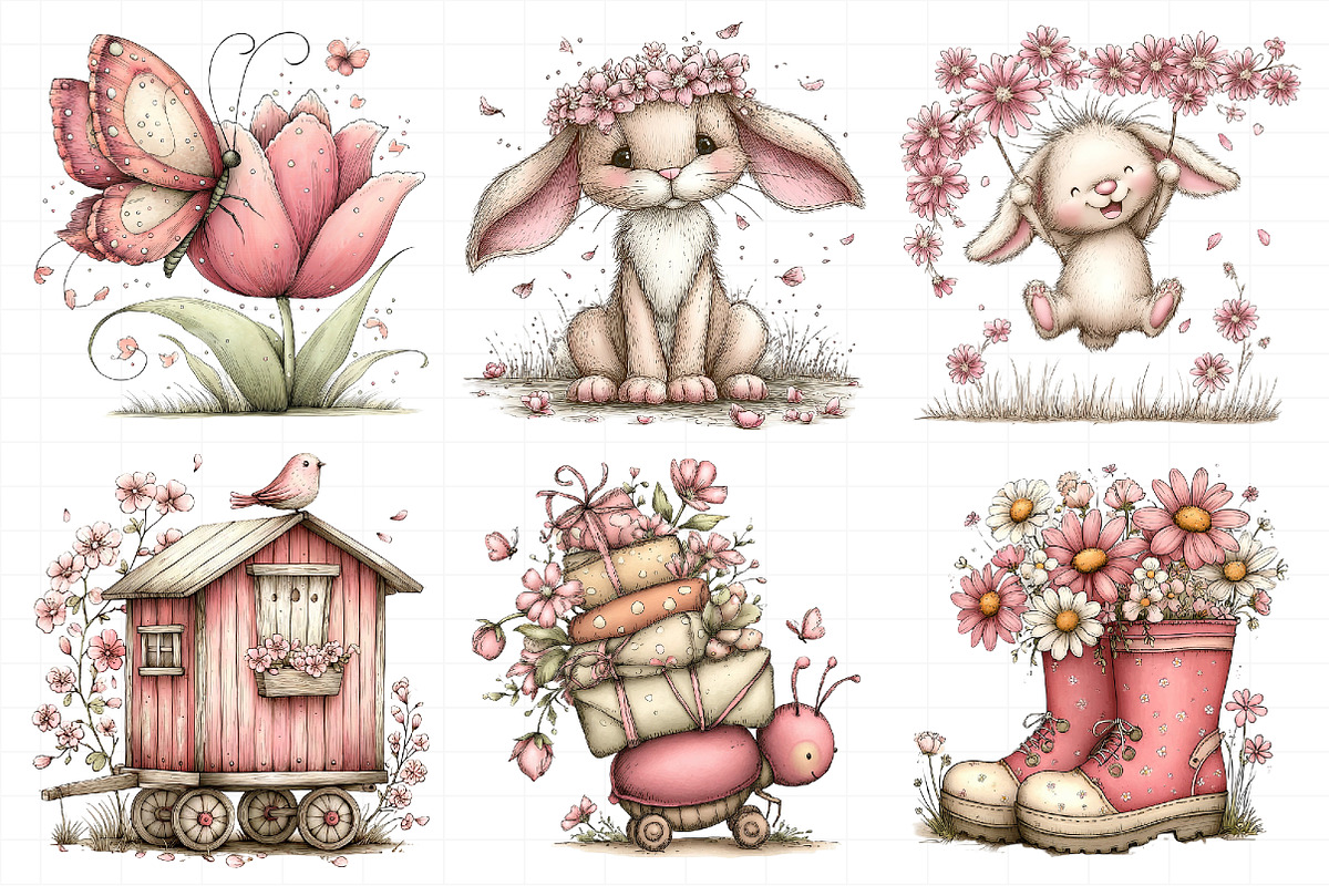Whimsical Spring Clipart, an Illustration by Daily.Designs (Photo 3 of 8)