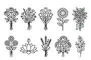 Bundles Set Floral Wedding Icons, an Outline Icon by adenpinkstore (Thumbnail 17 of 44)