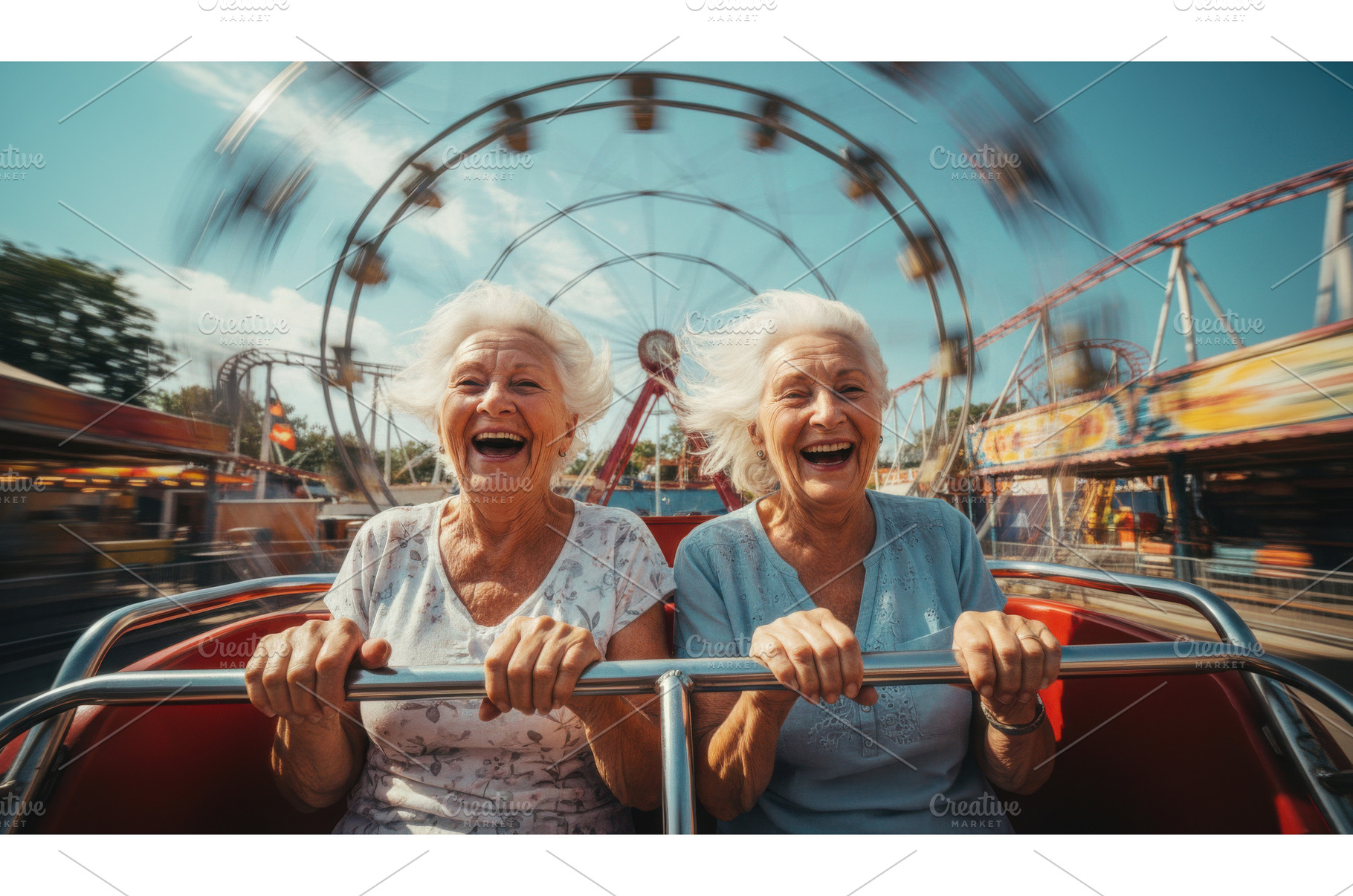 Happy senior women screaming with, a Nature Photo by Igor Tichonow