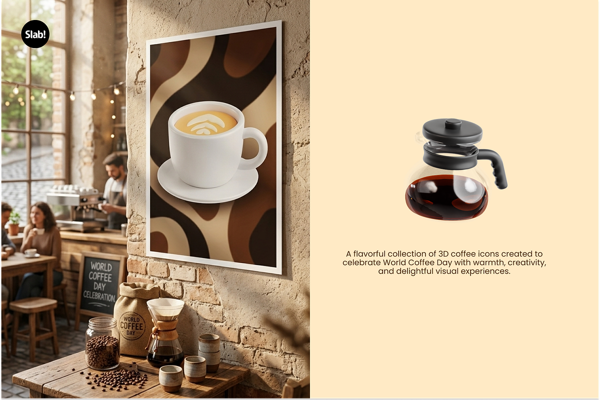 3D Coffee Day Icon, an Object 3D Model by SLAB! Design (Photo 3 of 4)
