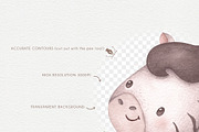 Safari Friens - Watercolor Clipart, an Illustration by Gau Silva Studio (Thumbnail 3 of 5)