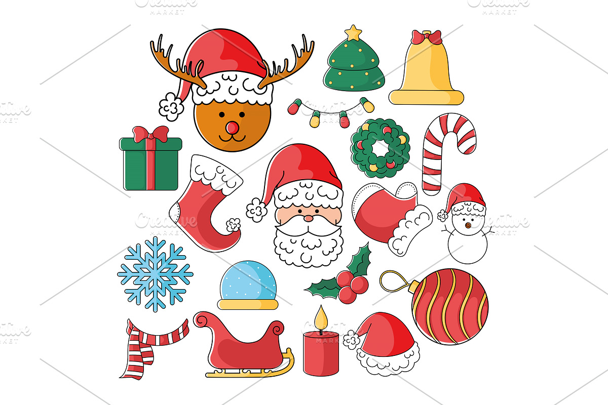Christmas decorations collection, an Object Illustration by studioDK