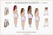 Girly Fashion Clip Art Bundle, an Illustration by TWG Designs (Thumbnail 3 of 3)