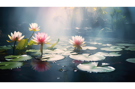 tree spring island pond landscape ai, a Nature Photo by pikepicture