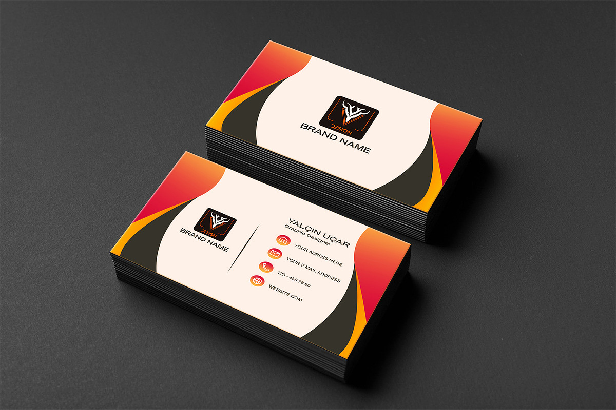 Modern Business Card Design Template, a Business Card Template by YUDesignStore (Photo 2 of 4)