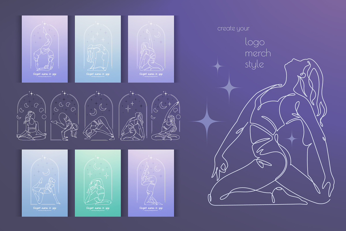 One Line Yoga Illustrations, a Person Illustration by Alina Kruss (Photo 7 of 9)