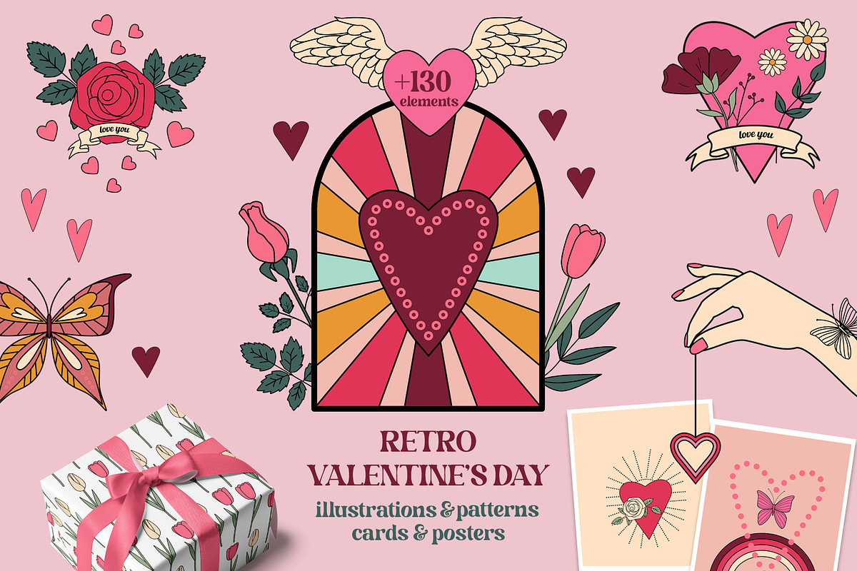 Retro Flower Power Bundle, an Object Graphic by Sofico (Photo 8 of 23)