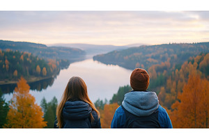 Couple Admire View of Autumnal, a Sports & Recreation Photo by Lermont51