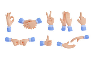 3d Render Hand Gestures Ok, Business