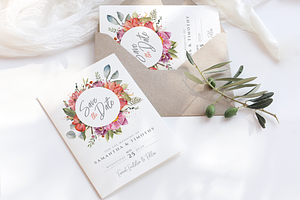 Watercolour Save the Date Template
