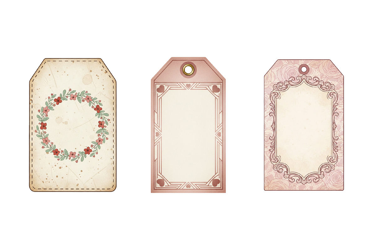 Vintage Valentine's Day Tag Printabl, an Illustration by SinaCreation (Photo 4 of 5)