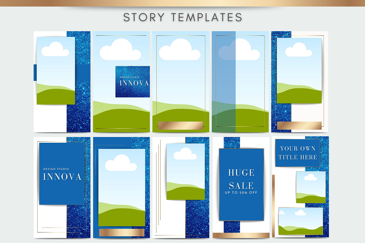 Blue Instagram Pack for Canva, a Social Media Template by Innova Studio (Photo 6 of 9)