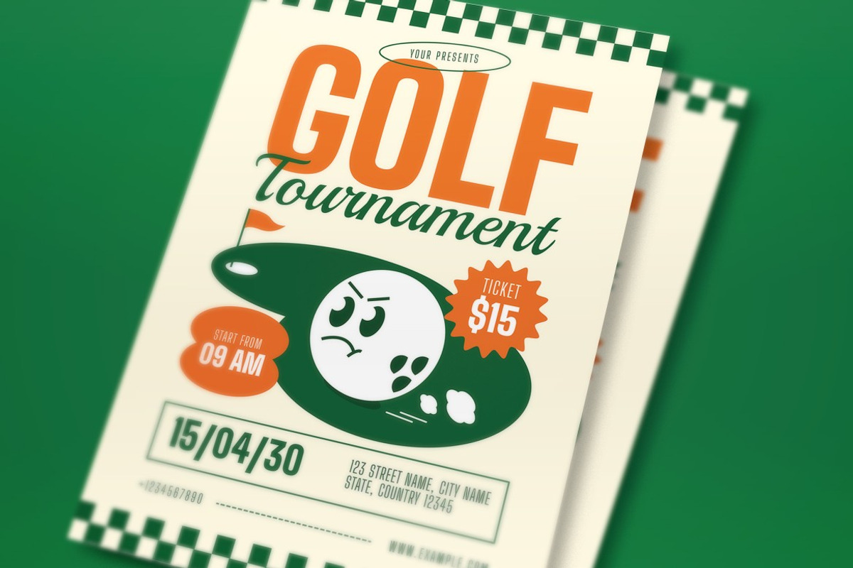 Green Golf Tournament Flyer Set, a Flyer Template by graphicook (Photo 2 of 3)