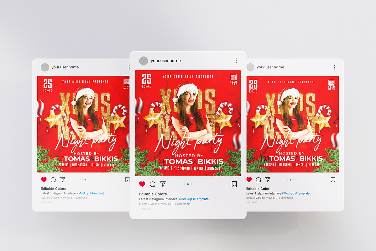 Christmas Party Flyer (Editable), a Flyer Template by Creativpixl (Photo 3 of 4)