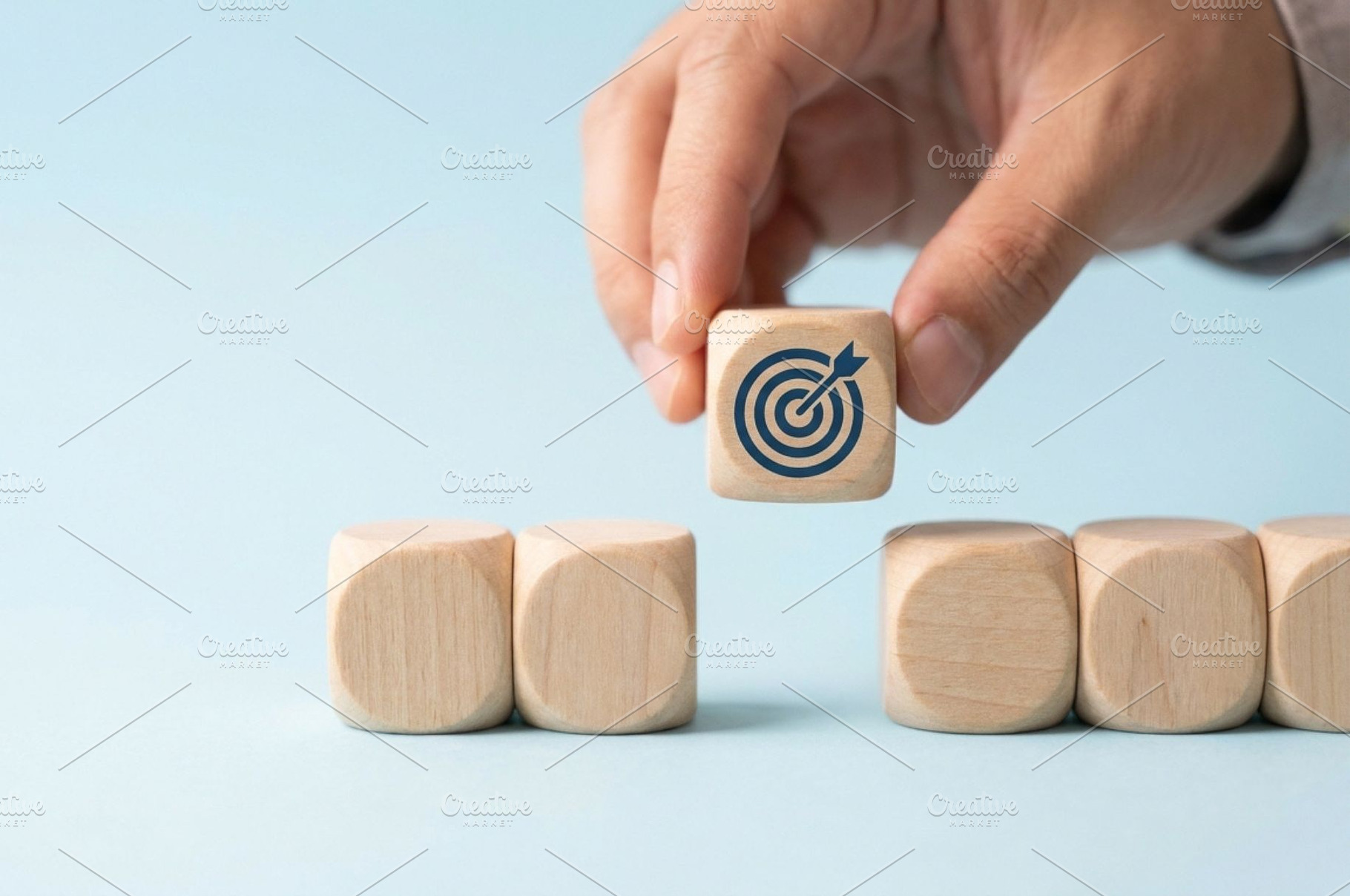 Wooden Block with Target Icon – Goal, a Business Photo by thepslr