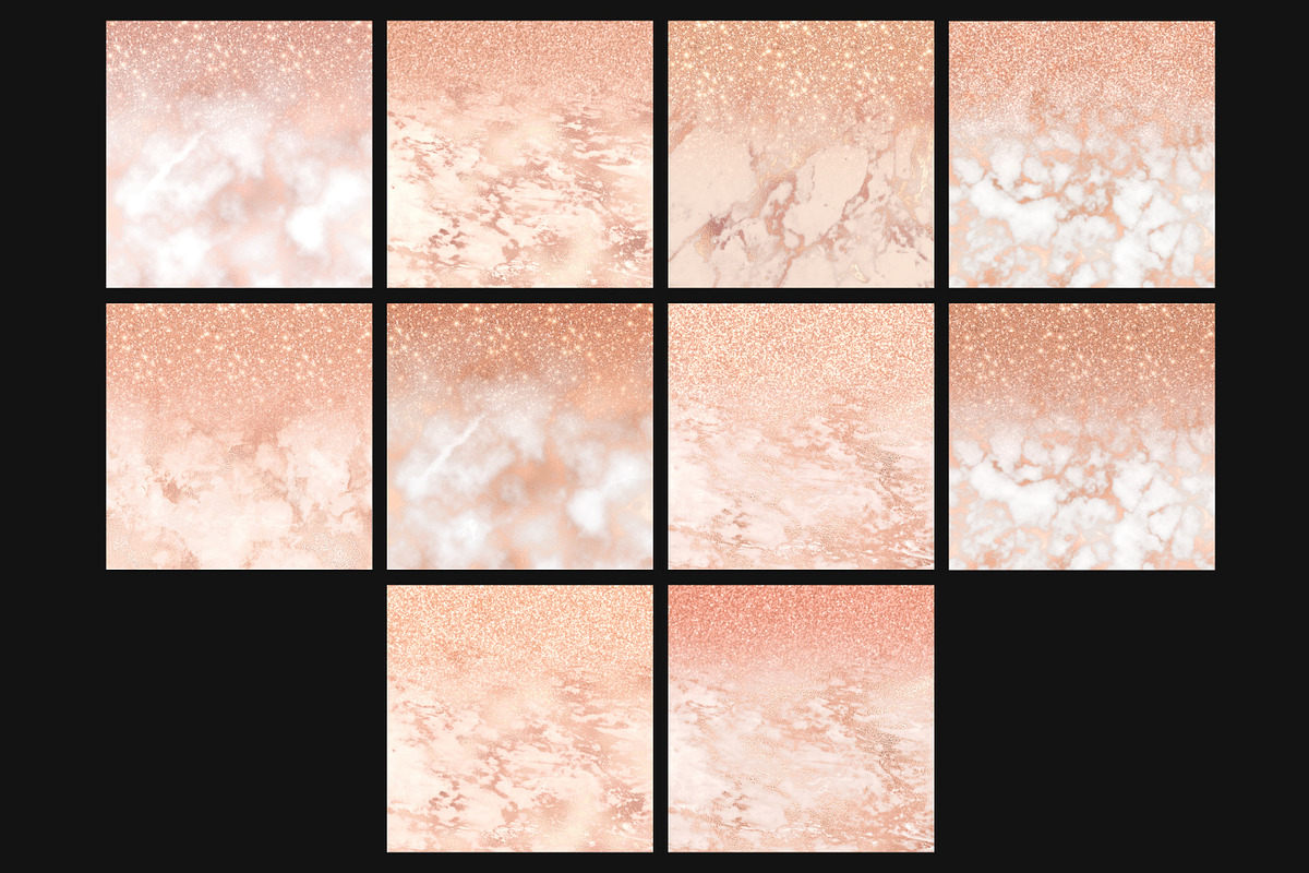 Rose gold marble glitter ombre, a Pattern Graphic by Paper Farms (Photo 2 of 2)