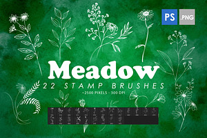 22 Meadow Photoshop Stamp Brushes