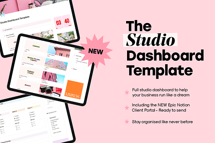 The Studio Dashboard Notion Template, a Marketing Template by DesignbyAyelet