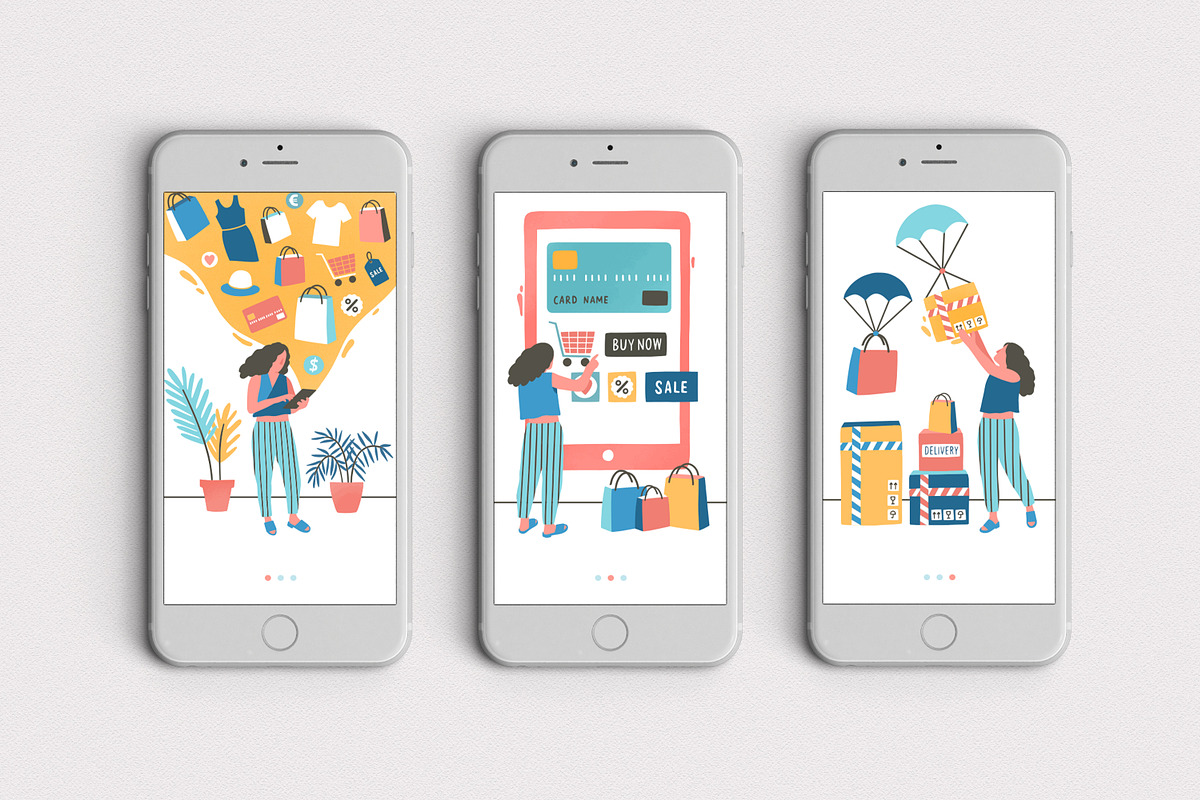 Online shopping stages banners, a Person Illustration by Good Studio (Photo 2 of 2)