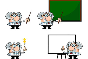 Science Professor Cartoon Character, an Illustration by HitToon
