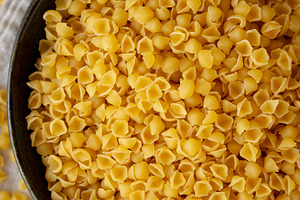Homemade Perlini Pasta in a Bowl, top view. Close-up., a Food & Drink Photo by LiudmylaChuhunova