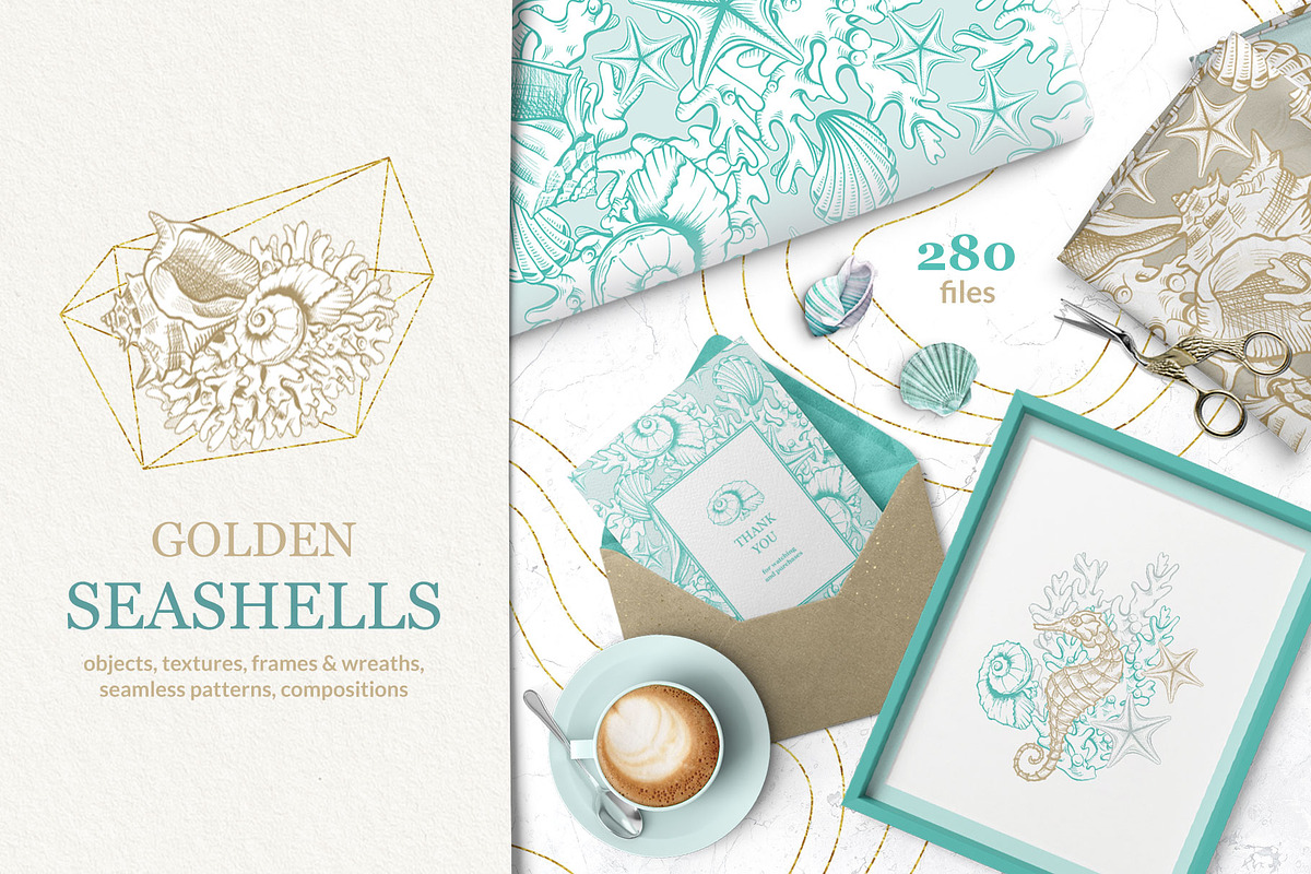 Golden Seashells Collection, an Object Graphic by ilonitta (Photo 17 of 19)