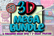 Procreate 3D Mega Bundle, a Brush Add-On by AlwaysBeColoring (Thumbnail 1 of 13)