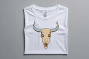 Boho Bull Skull Machine Embroidery, a Decorative Illustration by Purpose Ekbal (Thumbnail 2 of 3)