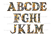 Gold and Black Alphabet Clipart, a Decorative Illustration by GlamArtZhanna (Thumbnail 2 of 5)
