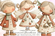 Whimsical Christmas Angel Clipart, an Illustration by Sublimation Artist (Thumbnail 1 of 6)