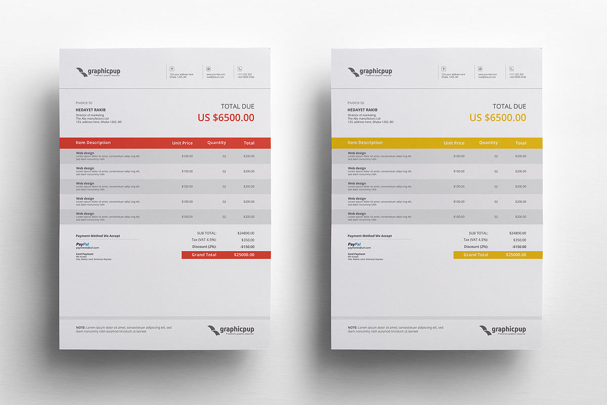 Invoice & Letterhead, a Stationery Template by Rongmistiry (Photo 7 of 9)