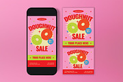 Pink Quirky Doughnut Sale Flyer Set, a Flyer Template by graphicook (Thumbnail 3 of 3)