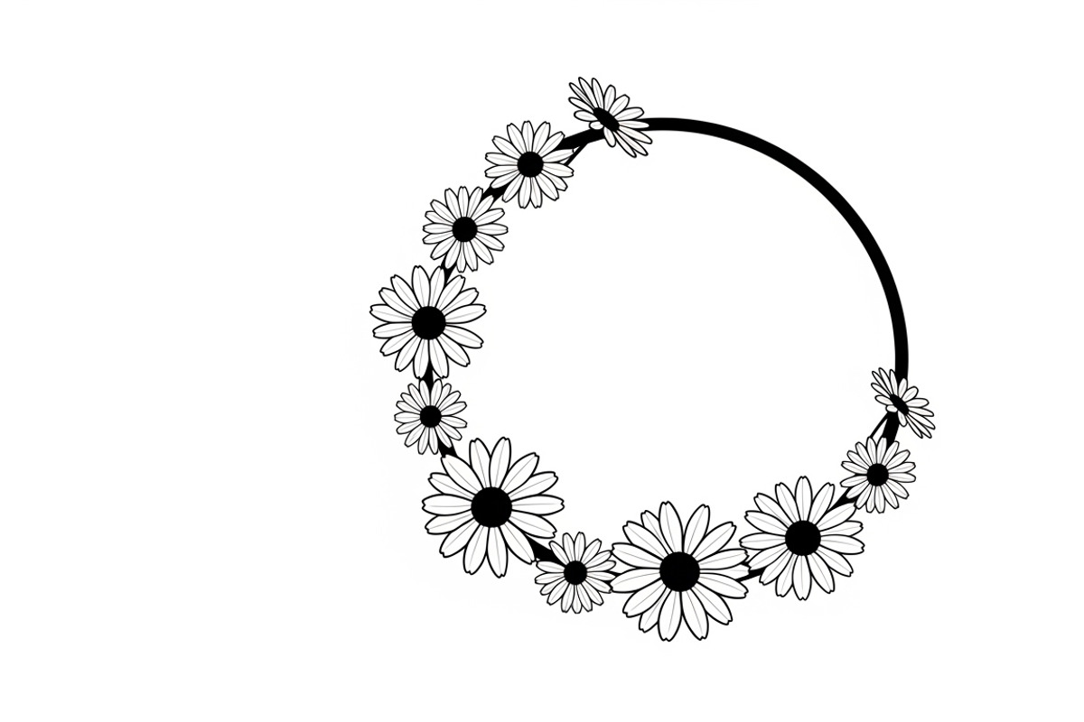 Charming daisy circle decor design, an Illustration by Amazin_art (Photo 22 of 27)