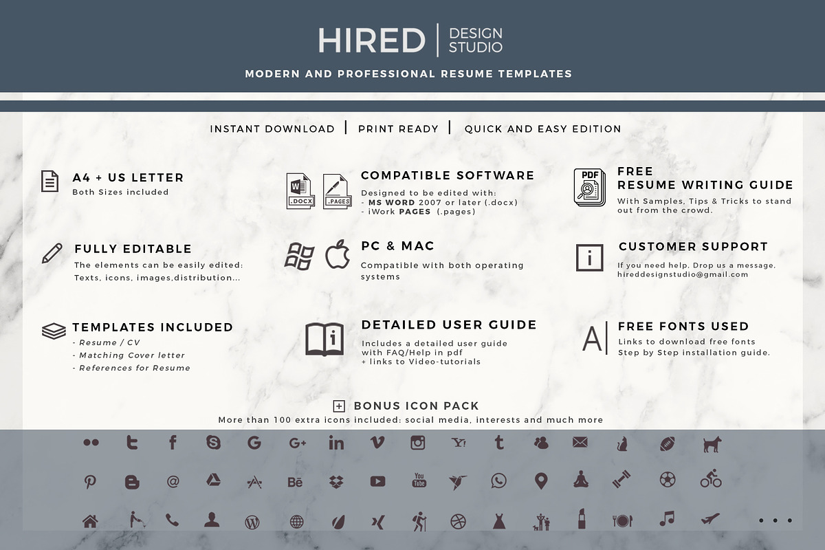 Sales Resume and Cover Letter, CV, a Resume Template by HIRED Design Studio (Photo 6 of 12)