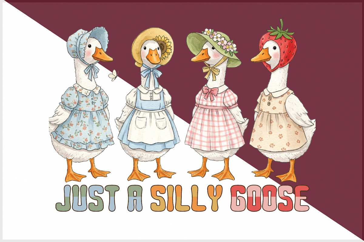 Just a Silly Goose Png,Funny Animal, an Illustration by Sublimation Artist (Photo 3 of 6)