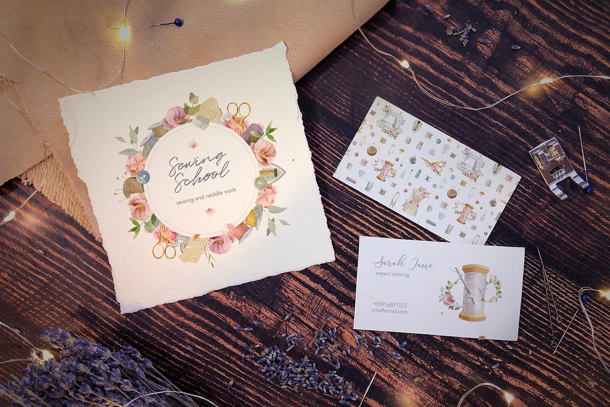 Sewing Supplies Clipart, an Illustration by Julia M. Watercolor (Photo 12 of 13)