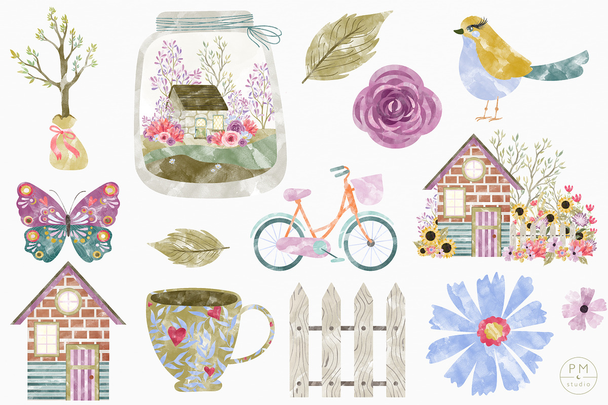 Blooming Cottage Collection, an Illustration by PetiteMarket (Photo 3 of 4)