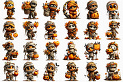 Whimsical Halloween Mummy Clipart, a Seasonal Illustration by Craft Nest (Thumbnail 2 of 4)