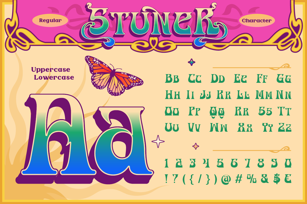 Stuner – Psychedelic Font, a Serif Font by Burntilldead (Photo 2 of 12)