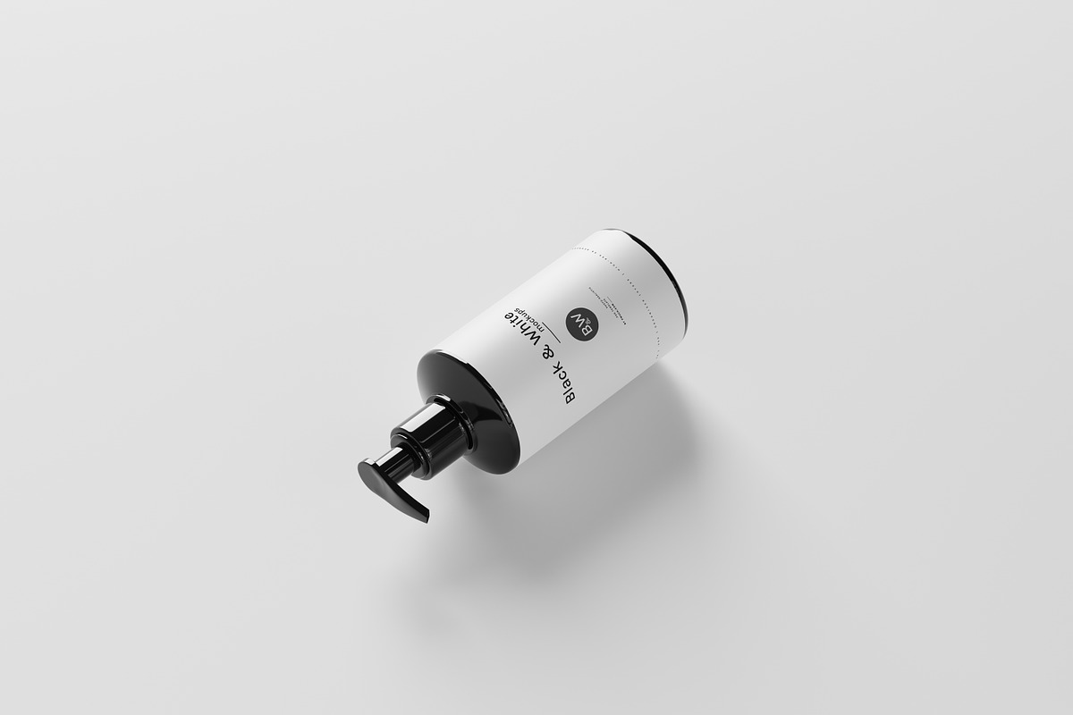 Black & White Mockups - Pump Bottles, a Packaging Mockup by pmvch (Photo 29 of 160)