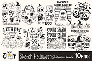 Sketch Halloween Sublimation Bundle, a Graphic by FatCat_Design (Thumbnail 1 of 6)