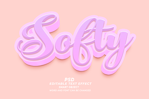 Editable Softy PSD 3d Text Effect