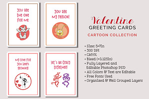 6 Valentine's Day Cards, a Card Template by Cyrah's Collection