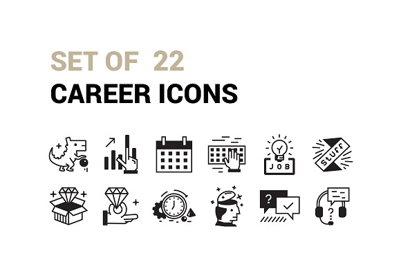 Set Of 22 Career Icons.