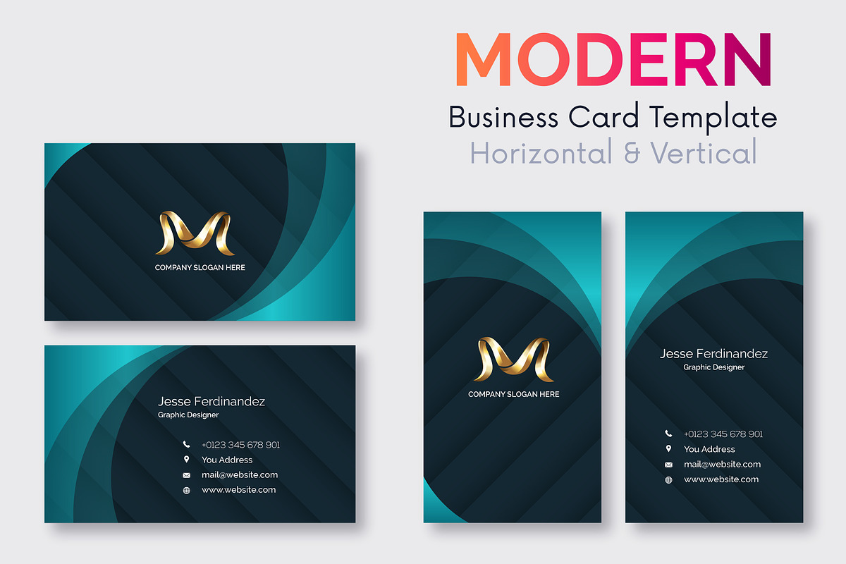 Modern 50 Business cards Bundle, a Business Card Template by M6 Gallery (Photo 28 of 52)