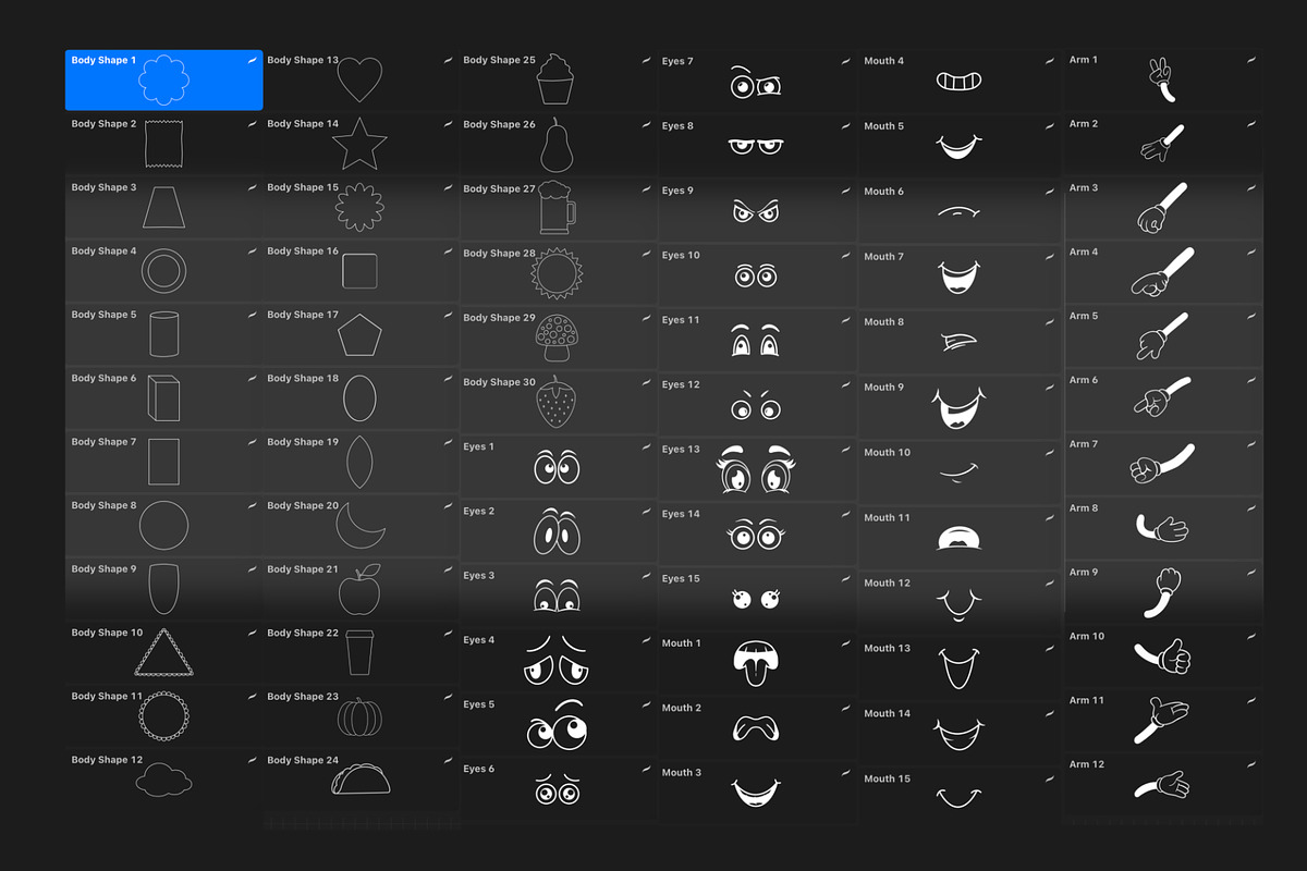 Character Builder Stamps - Procreate, a Brush Add-On by aivos (Photo 8 of 9)