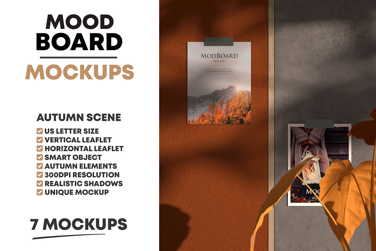 MoodBoard Autumn Fall Scenes, a Books & Magazine Mockup by StyleMockups (Photo 3 of 12)