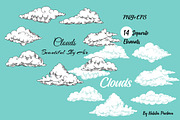 Clouds Clip Art, an Illustration by Nataliapiache (Thumbnail 2 of 7)