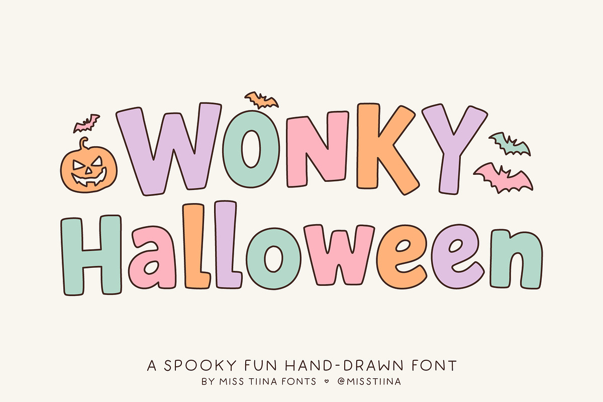 Wonky Halloween Font, a Font by Miss Tiina (Photo 1 of 5)